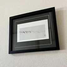 【篠田桃紅】絵柄84種展開 墨象画「音」印刷物 絵 書道 Toko Shinoda 木製額装31×26cm 絵柄&サイズ違い有_画像2