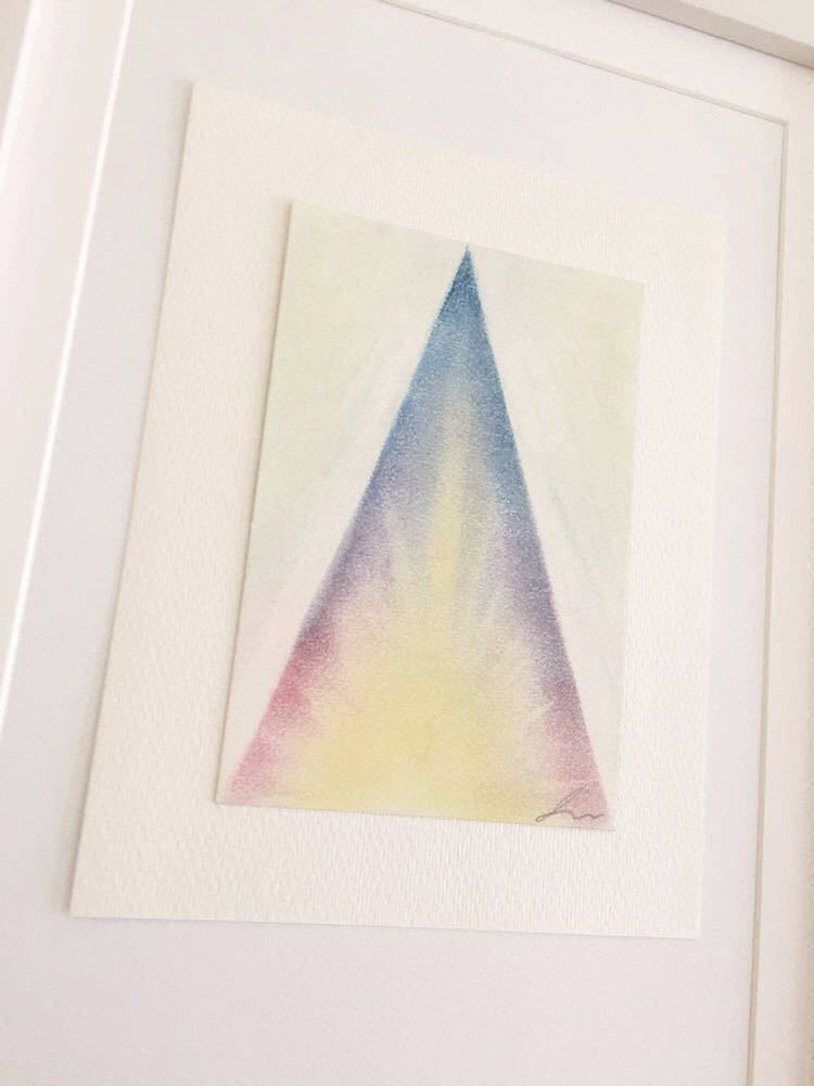 [Pastel original painting] 6 different designs available Lila's original painting Triangle of Light Pastel Healing Art Feng Shui Wooden frame 31 x 26 cm Different designs available Signed by hand, Artwork, Painting, graphic