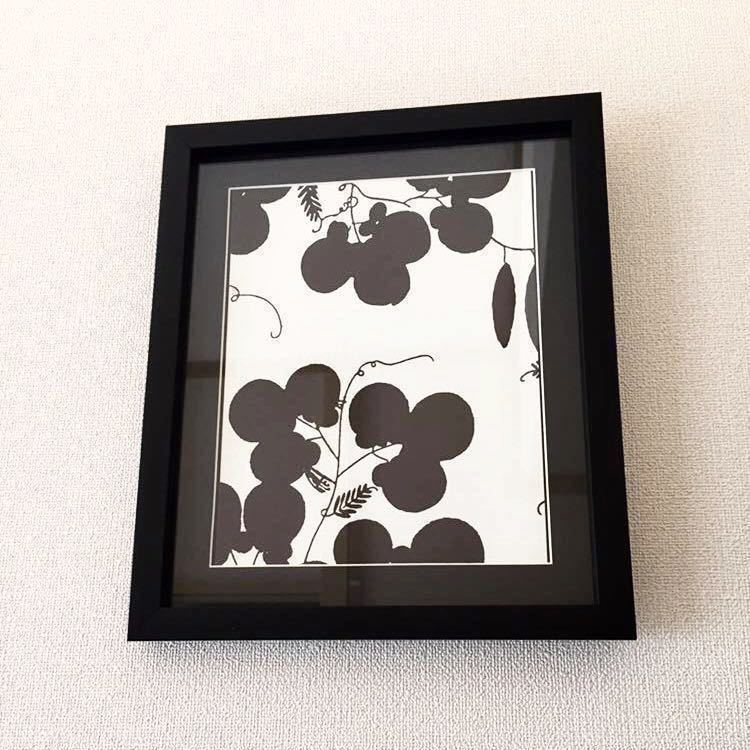 [우에노 리치 릭스] 패턴 27종 소라콩(흑백 1) 프린트 액자 나무 액자 31 x 26 cm 아트 프레임 다양한 패턴과 색상 선택 가능, 삽화, 그림, 그래픽