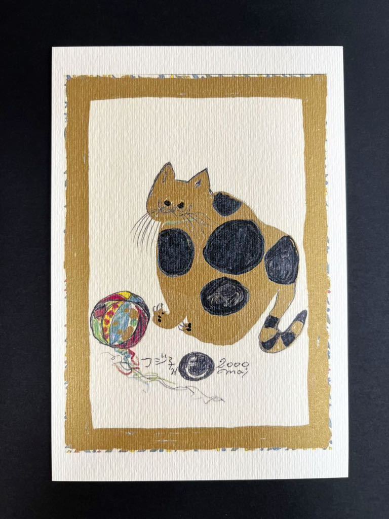 [Fujiko Hemming] 18 tipos de patrones Marco de fotos impreso con gatos y postales Marco de madera 31 x 26 cm Fujiko Hemming Diferentes patrones y tamaños disponibles, obra de arte, cuadro, gráfico