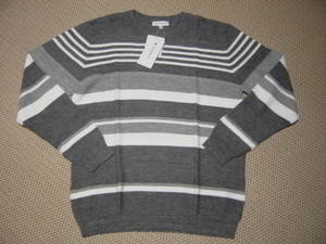  new goods unused *TK Takeo Kikuchi border pattern knitted (L)( sweater )g