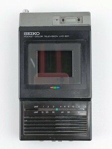 6 Seiko LVD 201 pocket liquid crystal color tv . image machine 85 made electrification verification settled Junk SEIKO* Showa Retro portable TV antique 