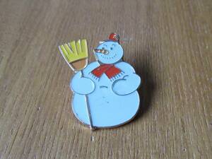 Старый значок булавки: снеговик (светло -голубой) Yukinkinkinko Snowman Christmas x Mass Pins #M