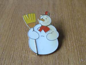 Старый значок булавки: снеговик (белый) Yukinkinkinkinko Snoman Christmas x Mass Pins #M