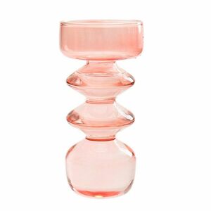 フラワーベース 花瓶 凹凸 変形バブルボール ガラス製 (ピンク)