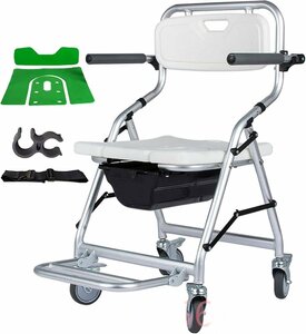  bathing for wheelchair nursing articles bath chair folding shower chair toilet attaching brake attaching baby-walker ( standard + toilet + pad )