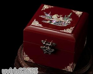  popular beautiful goods * lacquer ware natural shell wooden original handmade made pearl layer Rucker shell jue Reebok s gem box marriage accessory case box many layer 