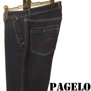 ★PAGELO★SALE タック付きデニムパンツ【インディコW91㎝】秋冬モデル 35513007 パジェロ