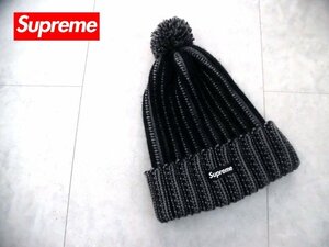 美品 SUPREME シュプリーム 19AW Contrast Stripe Beanie コントラスト ストライプ ビーニー/ボンボン付き ニット帽/BOXLOGOニットキャップ