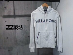 BILLABONG ビラボン ボタニカルロゴプリント スウェット ジップパーカーM/ZIPフーディ/白 ホワイト/AH012-Z06/サーフ スノーボード