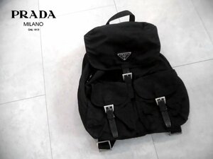 PRADA プラダ B2811F VELAヴェラ 三角プレートロゴ テスートナイロン 巾着型 リュックサック バックパック デイパック/NERO(黒)/ギャラ有り