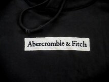 ABERCROMBIE&FITCH アバクロンビー＆フィッチ/A&F/ボックスロゴワッペン スウェット パーカーM/プルオーバー フーディ/チャコールグレー_画像8