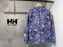 HELLY HANSEN SEA GEAR ヘリーハンセン/フード付き 総柄ジャケットL/ブルゾン フーディ/紫 パープル/メンズ/アウトドア/ヴィンテージ_画像1