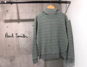 Paul Smith JEANS ポールスミス ジーンズ/ボーダー ハイネック スウェット パーカーL/ボリュームネック プルオーバー フーディ/メンズ