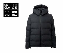 UNIQLO ユニクロ シームレスダウンパーカーL/フード付き ダウンジャケット/ダウンフーディ/ダウンブルゾン/黒/メンズ/311-400511/程度良好_画像1