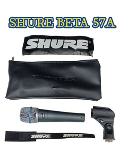 岩③)SHURE BETA57A ダイナミック マイクロフォン マイク シュア― 音響機材 中古品 ソフトケース付き 付属品付き 231204(M-2-2)