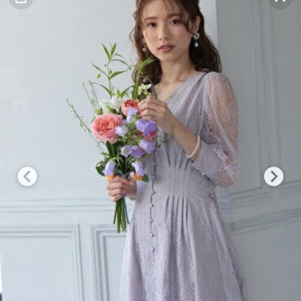 プレフェリール シアーレース 結婚式 パーティードレスワンピース