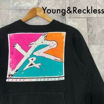 Young&Reckless ヤングアンドレックス スウェット トレーナー カンガルーポケット ビッグロゴ ストリート アメリカブランド 玉FL3259_画像1