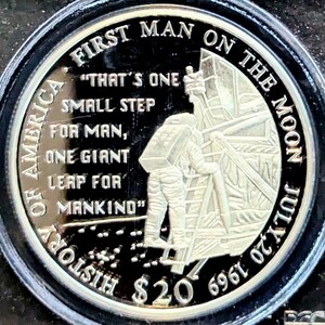 1円スタート 世界に3枚 銀貨 2001年 リベリア アメリカの歴史 アポロ11号 アームストロング船長 鑑定 PCGS PF69UC 金貨銀貨も多数出品中