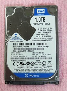 WD 2.5インチ HDD 1TB 使用時間12,193H