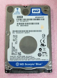 WD 2.5インチ HDD 320GB 厚さ7mm 使用時間 2,707H