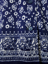 古着♪レトロ・Vintage紺青花柄ブラウス♪モッズシャツ70s60s70年代60年代11号ヴィンテージ日本製個性的昭和モダン長袖ヨーロッパ即決_画像5