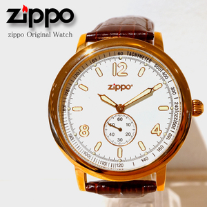 【未使用品】ＺＩＰＰＯ　腕時計　ゴールド　スモールセコンド　メタルバックル　送料無料　電池交換済み　４７ｍｍ　ジッポー　h2