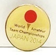 貴重 : メタル+レジン : ピンバッジ★WORLD AMATEUR TEAM CHAMPIONSHIPS JAPAN 2014 : GOLF (バッヂ 世界アマチュアゴルフチーム選手権