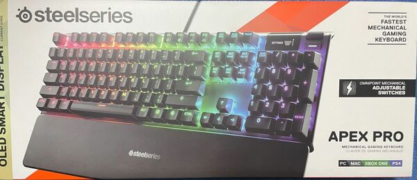 SteelSeries ゲーミングキーボード(英字配列)+パームレスト Apex Pro US (2019) 64626