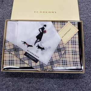 12109 バーバリー BURBERRY 大判ハンカチ 2枚セット 新品未使用