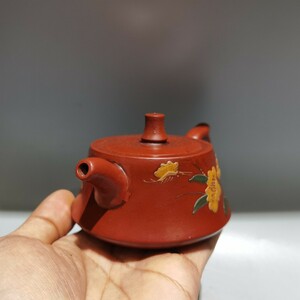 【超珍館蔵】紫砂壺 花開富貴壺 王国望款 原礦紅泥 茶道品 置物 古賞物 古美術品 稀少珍蔵品