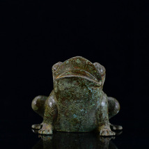 【超珍館蔵】漢 青銅製 青蛙 置物 古賞物 古美術品 稀少珍蔵品_画像2