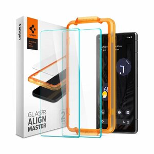 Spigen AlignMaster ガラスフィルム Google Pixel 7a 用 ガイド枠付き 保護 フィルム 2枚入 AGL05968