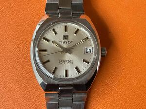 TISSOT(テイソ、シースター自動巻き、１９６０年代、プラ風防、)外装は綺麗です。メンズサイズの稼働品。