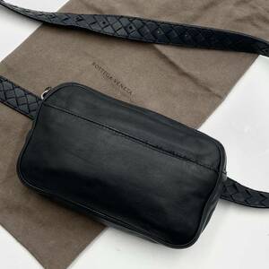 1円【希少/美品】BOTTEGA VENETA ボッテガヴェネタ メンズ イントレチャート ボディバッグ ウエストポーチ ベルト ショルダー レザー 本革