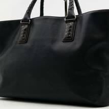 1円【至極の逸品】BOTTEGA VENETA ボッテガヴェネタ マルコポーロ メンズ トートバッグ ビジネスバッグ イントレチャート ブラック 黒 A4可_画像1