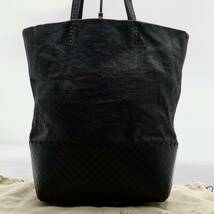 1円【高級品】BOTTEGA VENETA ボッテガヴェネタ イントレチャート トートバッグ ビジネスバッグ ショルダー PVC×レザー ブラック 黒色_画像1