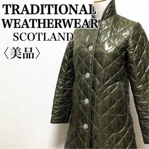 極美品 M トラディショナルウェザーウェア キルティング ステンカラーコート 34 レディース TRADITIONALWEATHERWEAR ジャケット アウター