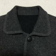 極美品 M 日本製 パパス メルトンウール ステンカラー コート 毛 くるみボタン ワッペン付き グレー PAPAS ブルゾン アウター ジャケット_画像5