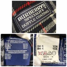 美品 バーバリーズ イギリス製 ウール100% ダッフルコート ノバチェック メンズ ダークネイビー チェーン Burberrys ジャケット アウター_画像9