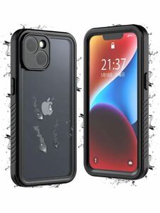 Y-16 iPhone 14 用 ケース 防水 全面保護 耐衝撃 衝撃吸收 防雪 防塵 薄型 滑り止め クリア QI充電・顔認証対応 雨の日　訳あり