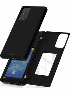 N-6 Goospery Galaxy Note 20 ケース 背面 カード 収納 マグネット式 バンパー カバー (ブラック) NT20-MDB-BLK