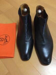 HERMES　エルメス★黒サイドゴアブーツ・メンズ25.5㎝～６㎝位　程度良好