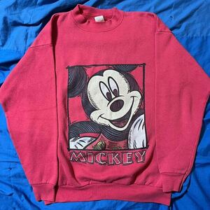 90年代 90s ヴィンテージ mickey unlimited ミッキー プリント スウェット Mサイズ USA製 アート アートプリント ディズニー 