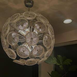 Italy Murano Grass Sputnik Chandelier 1960s ムラノグラス イタリア ムラーノ シャンデリア スプートニク アンティーク ビンテージの画像1