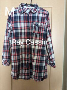 お値下げしました☆【Ray Cassin】チェック柄シャツチュニック　レッド×ネイビー　M