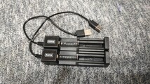 USBリチウムイオン電池充電器2個　過充電保護　Li-ion 10440 14500 14650 16340 16650 18350 18500 18650対応_画像2