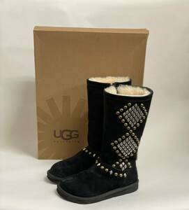 ★希少★中古【UGG】アグ /AVONDALE/黒/エイボンデール/スタッズ/スエード/ブーツ/USA-5/22cm/ブラック/