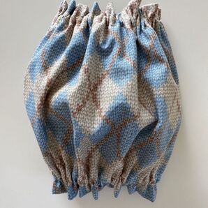 犬用スヌード★アーガイルニット柄(ブルー) Lサイズ ハンドメイド