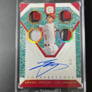 3枚限定！　2019 Panini Cornerstones Quad Relic Autograph Patch shohei ohtani 大谷翔平　トリプルパッチ　直筆サインカード　直書き！